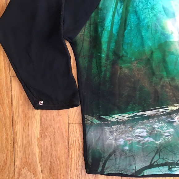 Ted Baker silk graphic short sleeve top - Picture 5 of 8